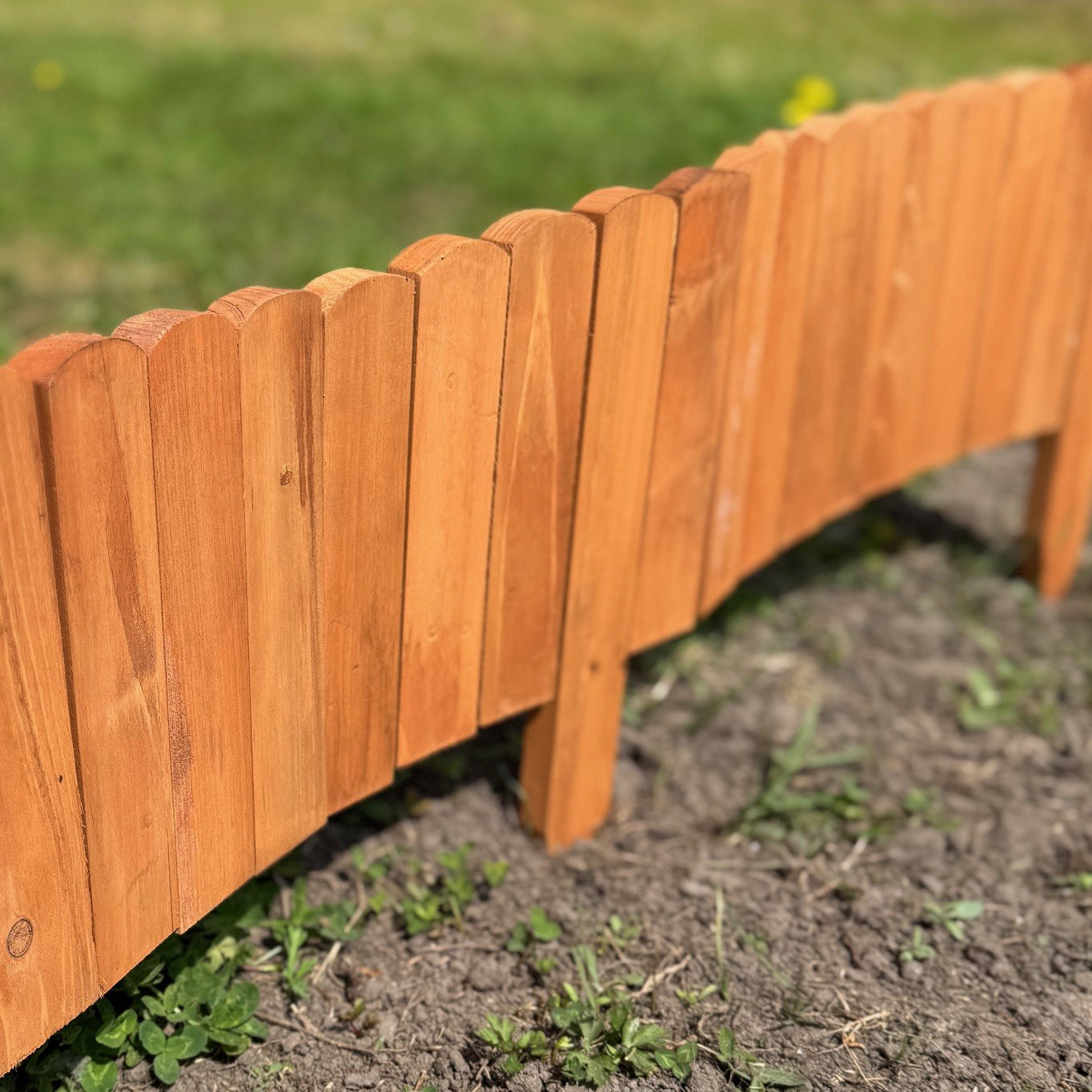 Set of 6 Wooden Lawn Edging Log Roll Style Panels (400cm x 20cm)