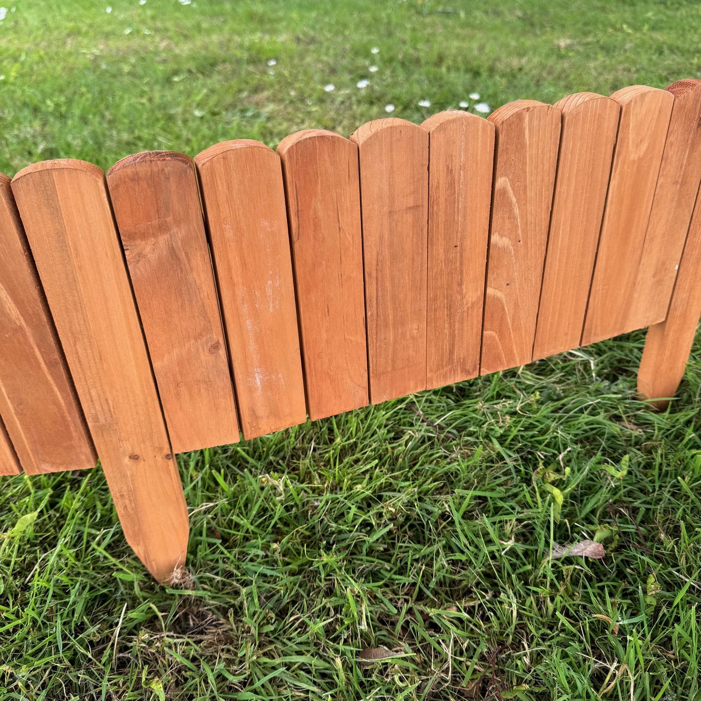 Set of 6 Wooden Lawn Edging Log Roll Style Panels (400cm x 20cm)