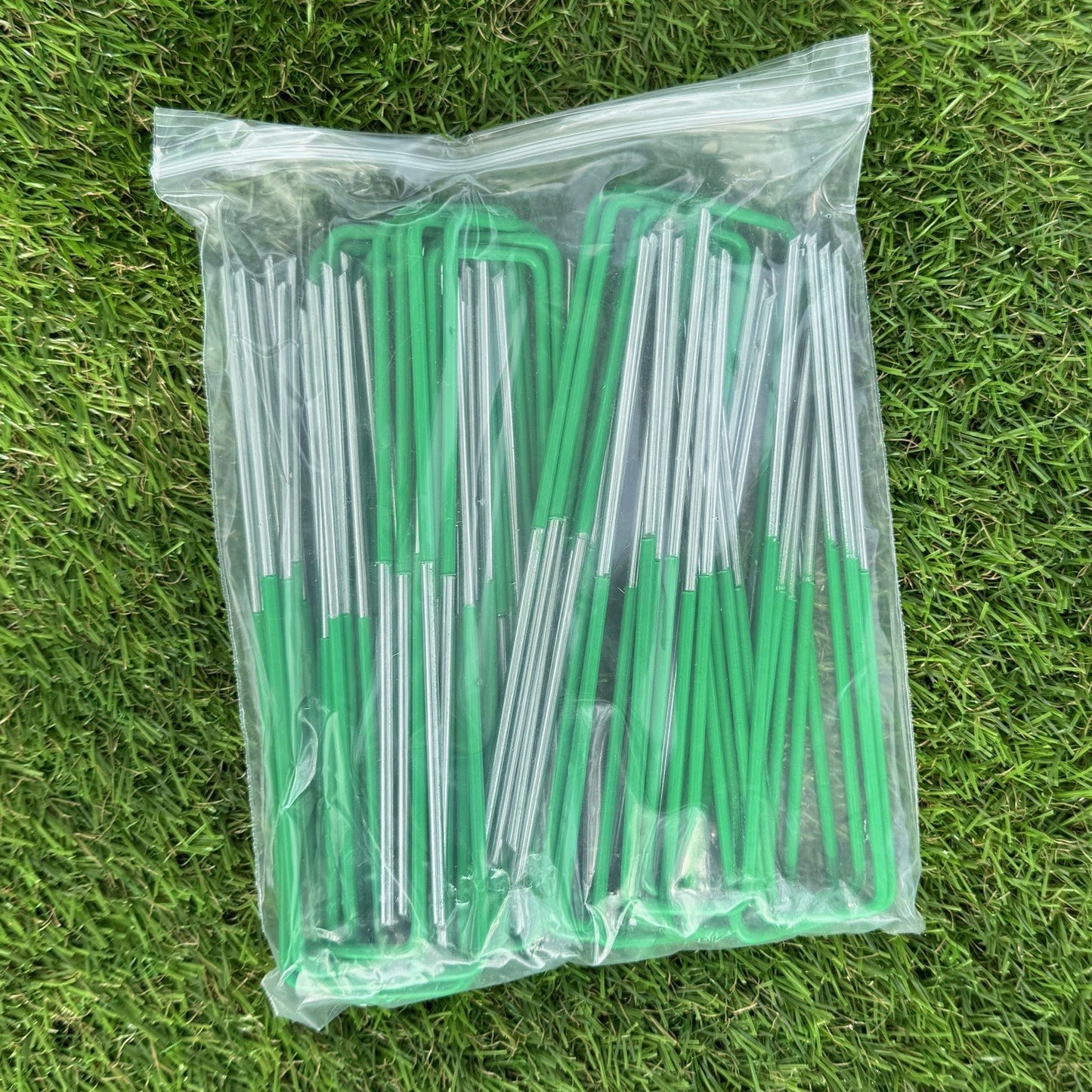 150mm Galvanized Steel Artificial Grass & Weed Fabric U-Shaped Fixing Pins (Pack of 50)