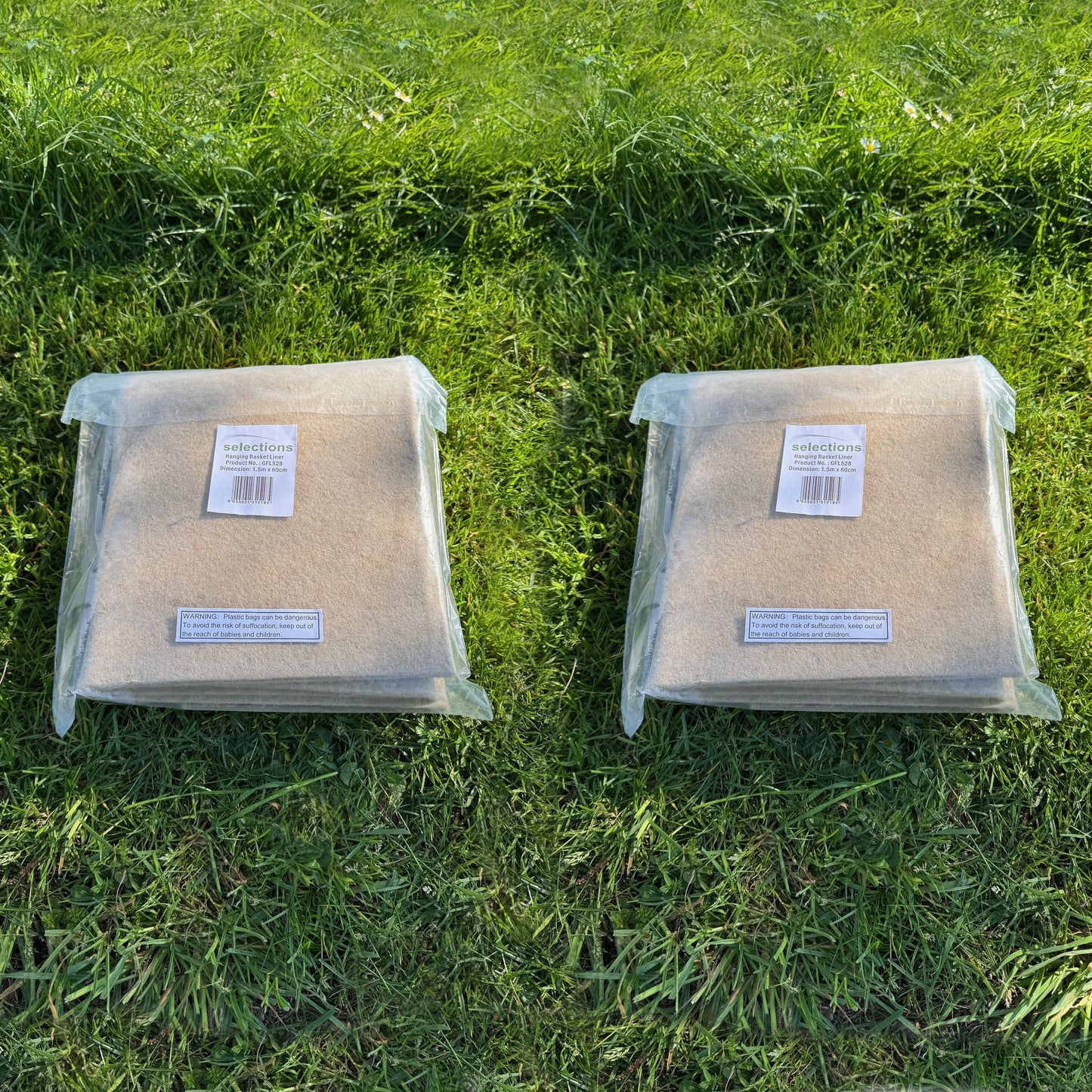 Pack of 2 Jute Garden Hanging Basket Liner (150cm x 60cm)