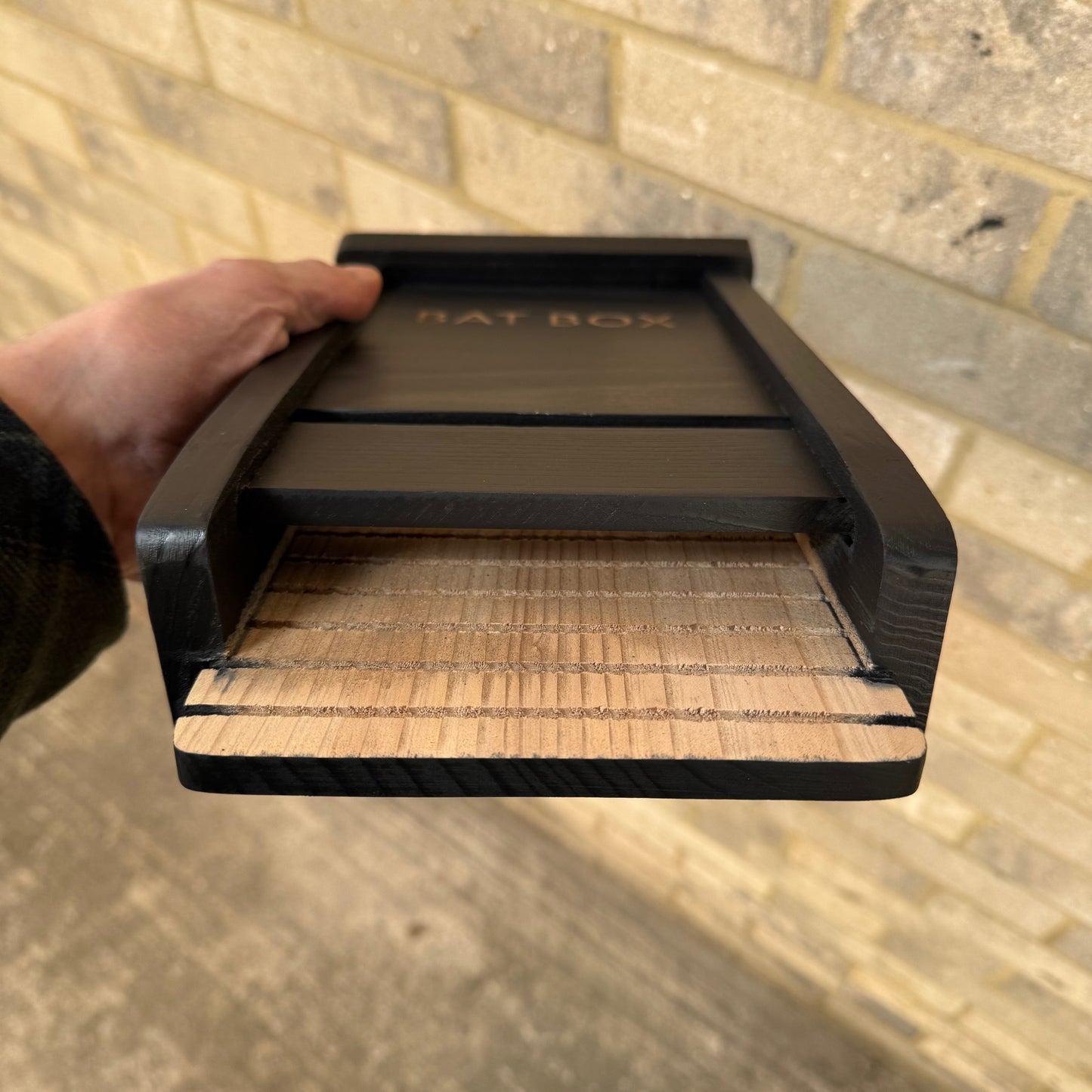 Black Wooden Bat Nesting Roosting Box House (Set of 2)