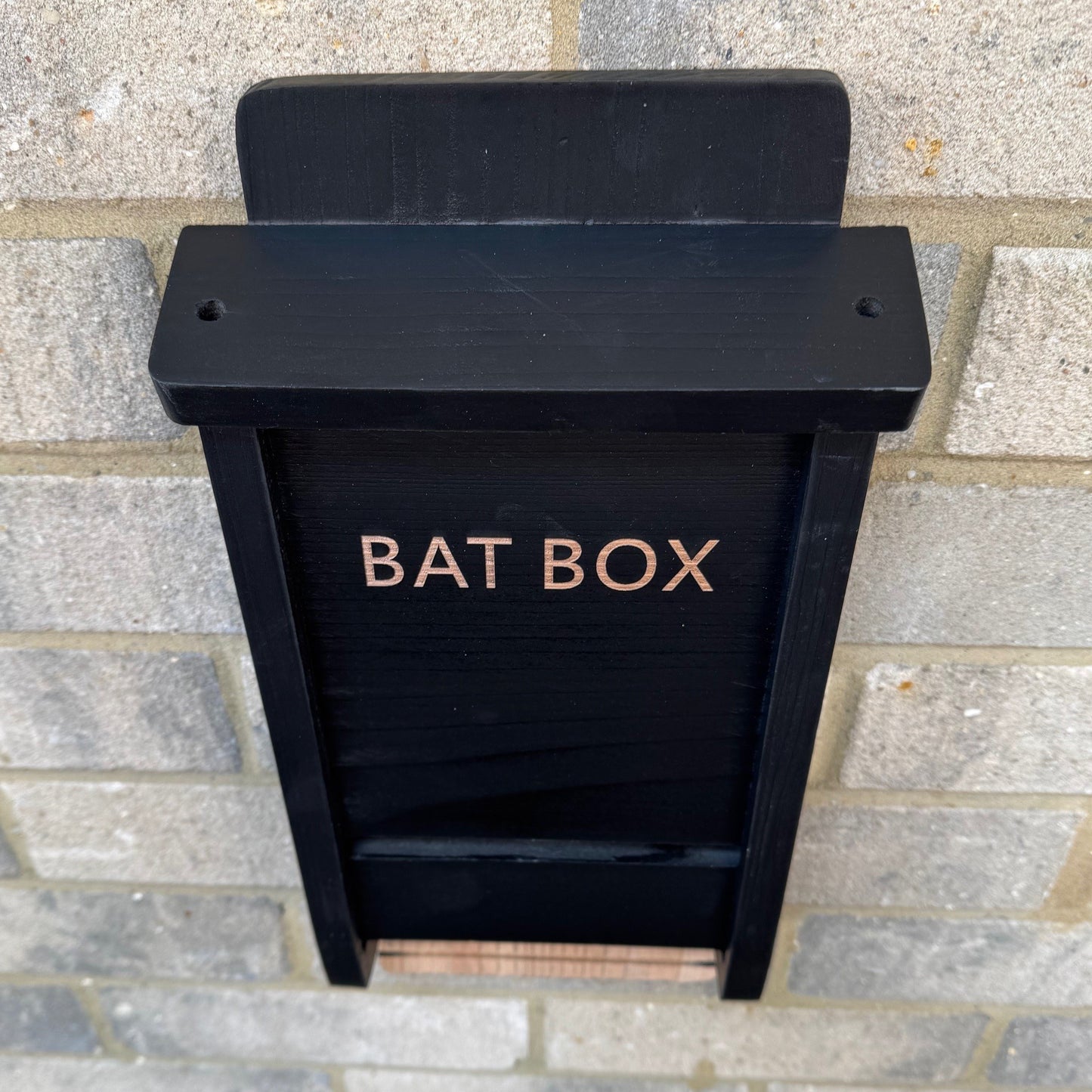 Black Wooden Bat Nesting Roosting Box House (Set of 2)