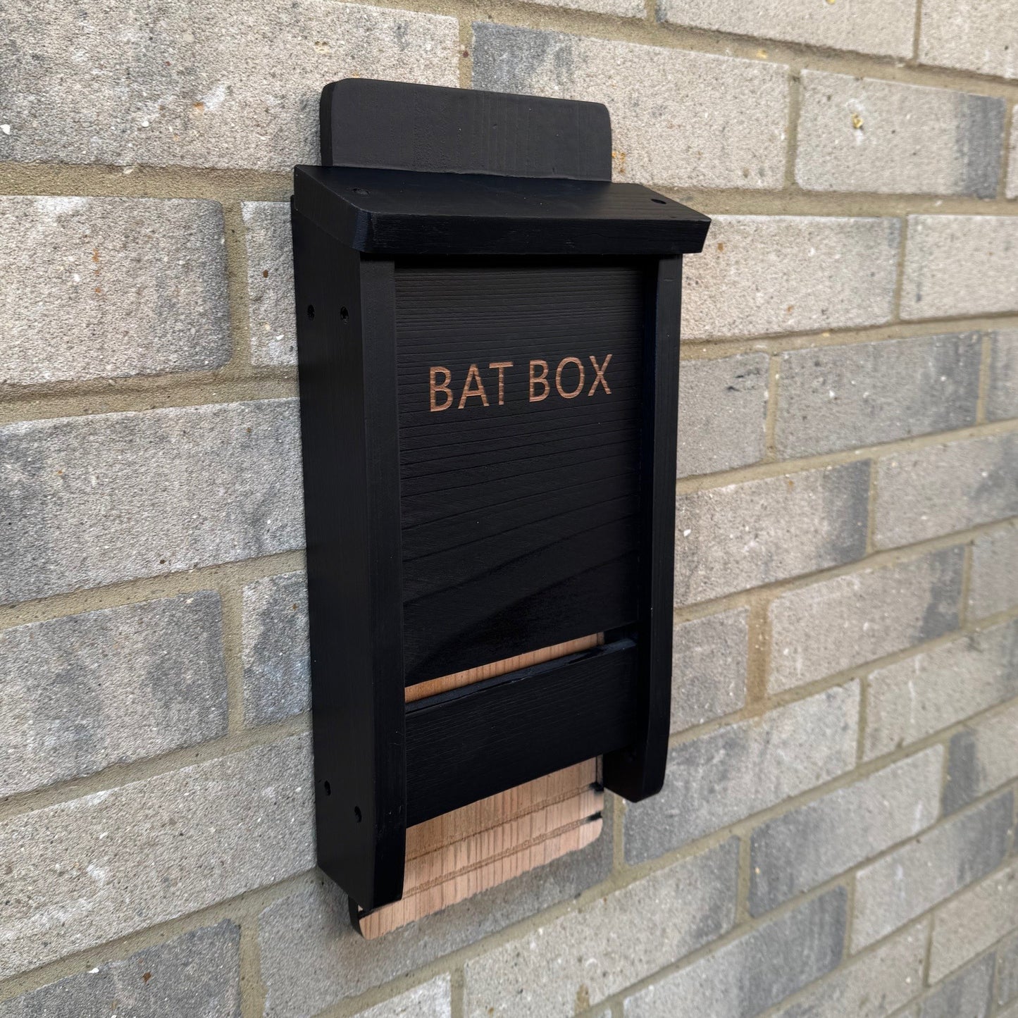 Black Wooden Bat Nesting Roosting Box House (Set of 2)