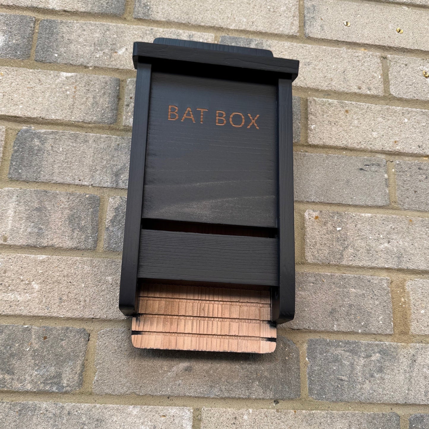 Black Wooden Bat Nesting Roosting Box House (Set of 2)