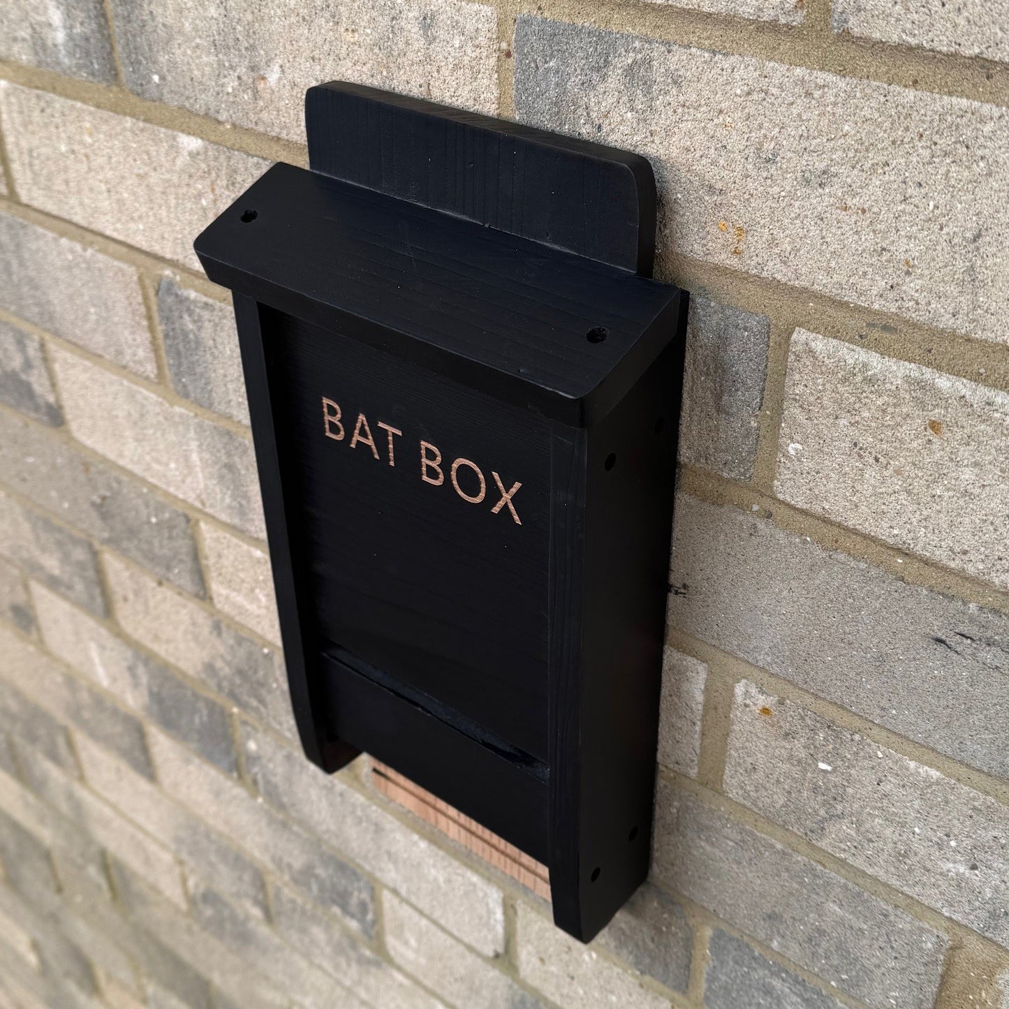 Black Wooden Bat Nesting Roosting Box House (Set of 2)