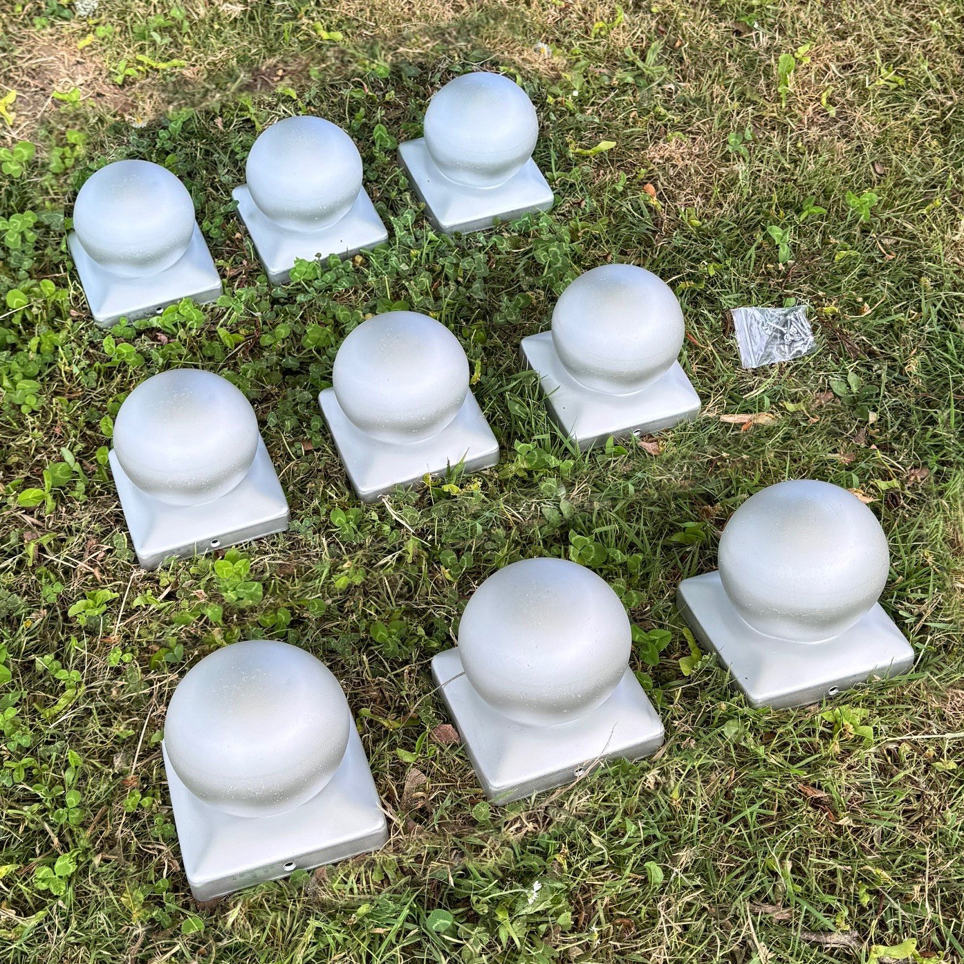 Galvanized Steel Ball Shape Fence Post Caps - Pack of 10