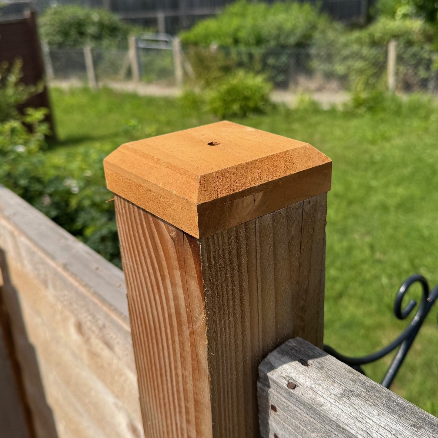 Wooden Fence Post Square Finial Caps (Pack of 4)