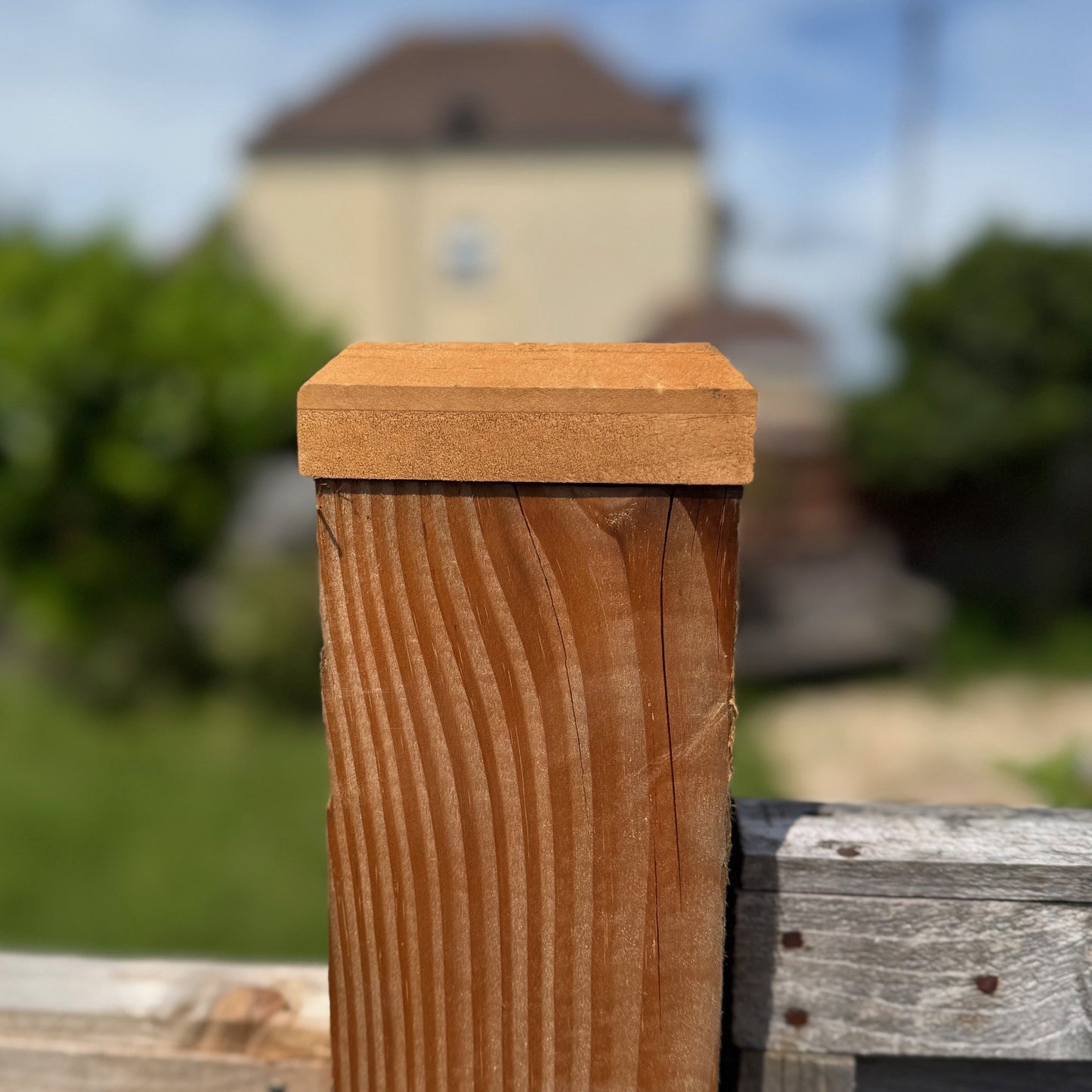 Wooden Fence Post Square Finial Caps (Pack of 4)