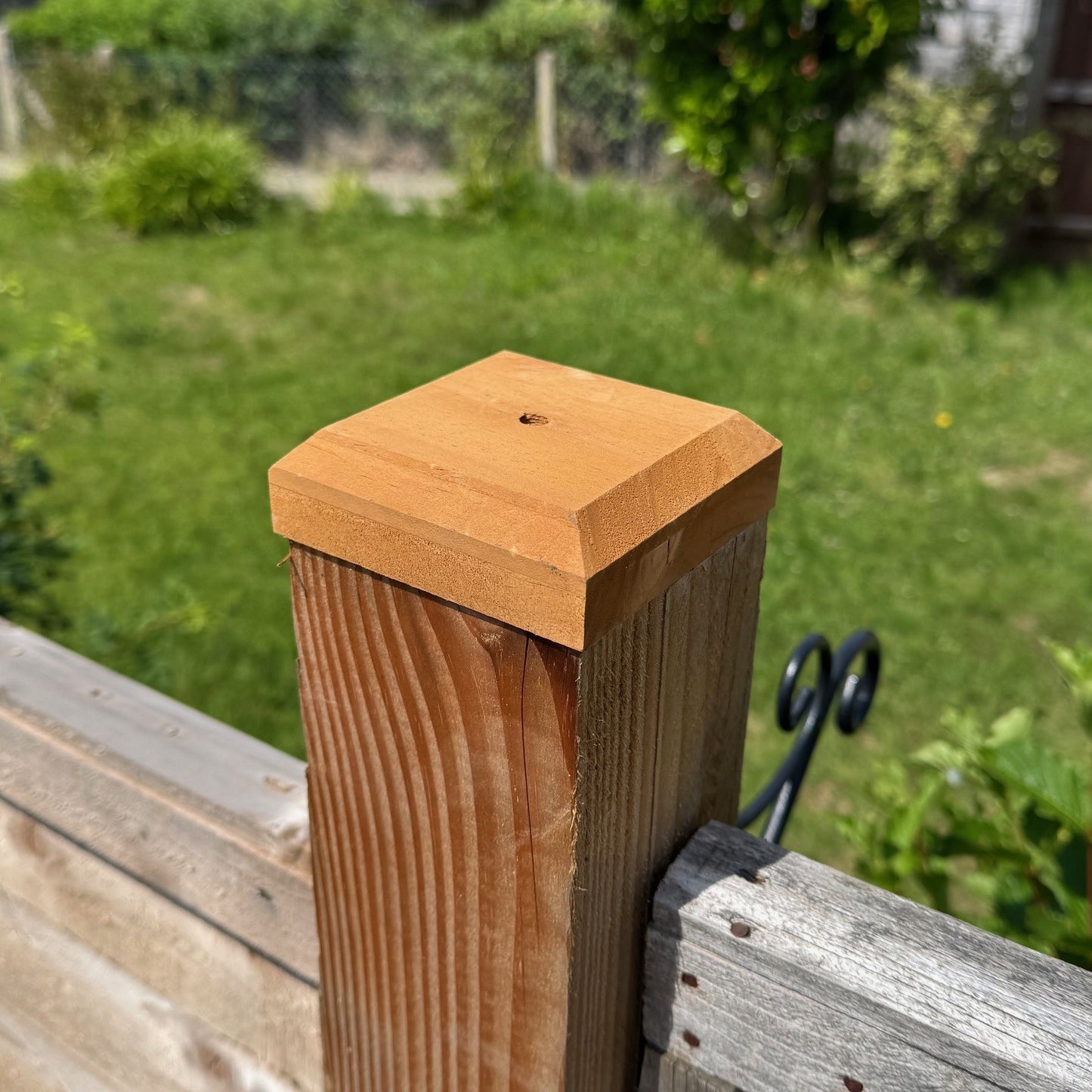 Wooden Fence Post Square Finial Caps (Pack of 4)