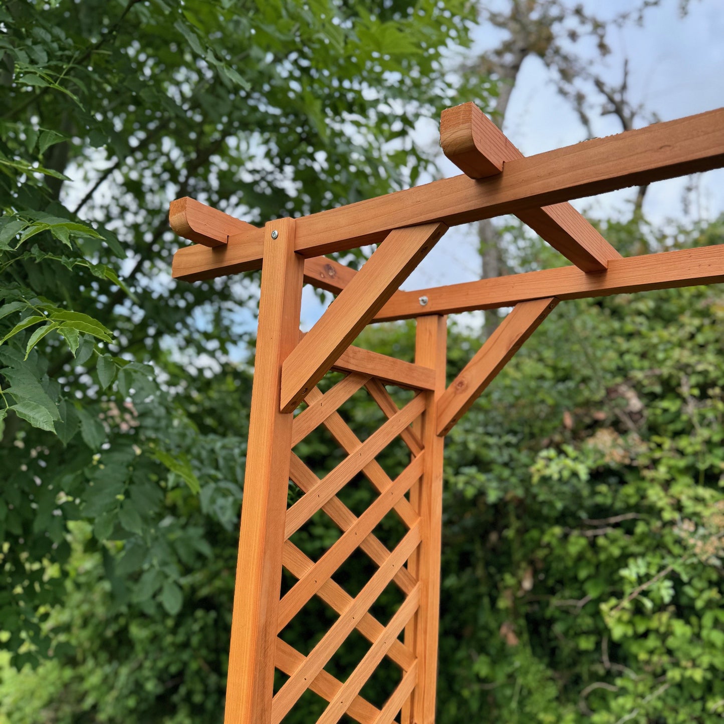 Wooden Garden Arch with Square Top (Tan)