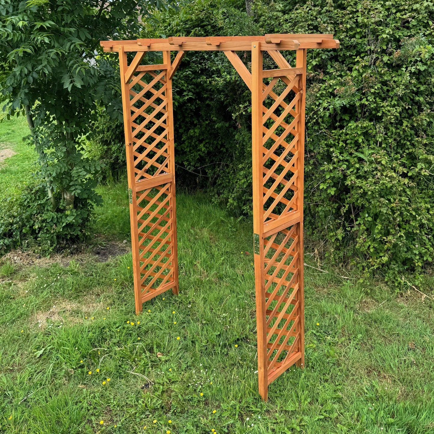 Wooden Garden Arch with Square Top (Tan)