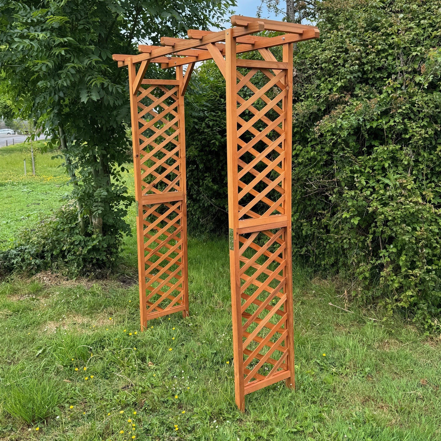 Wooden Garden Arch with Square Top (Tan)