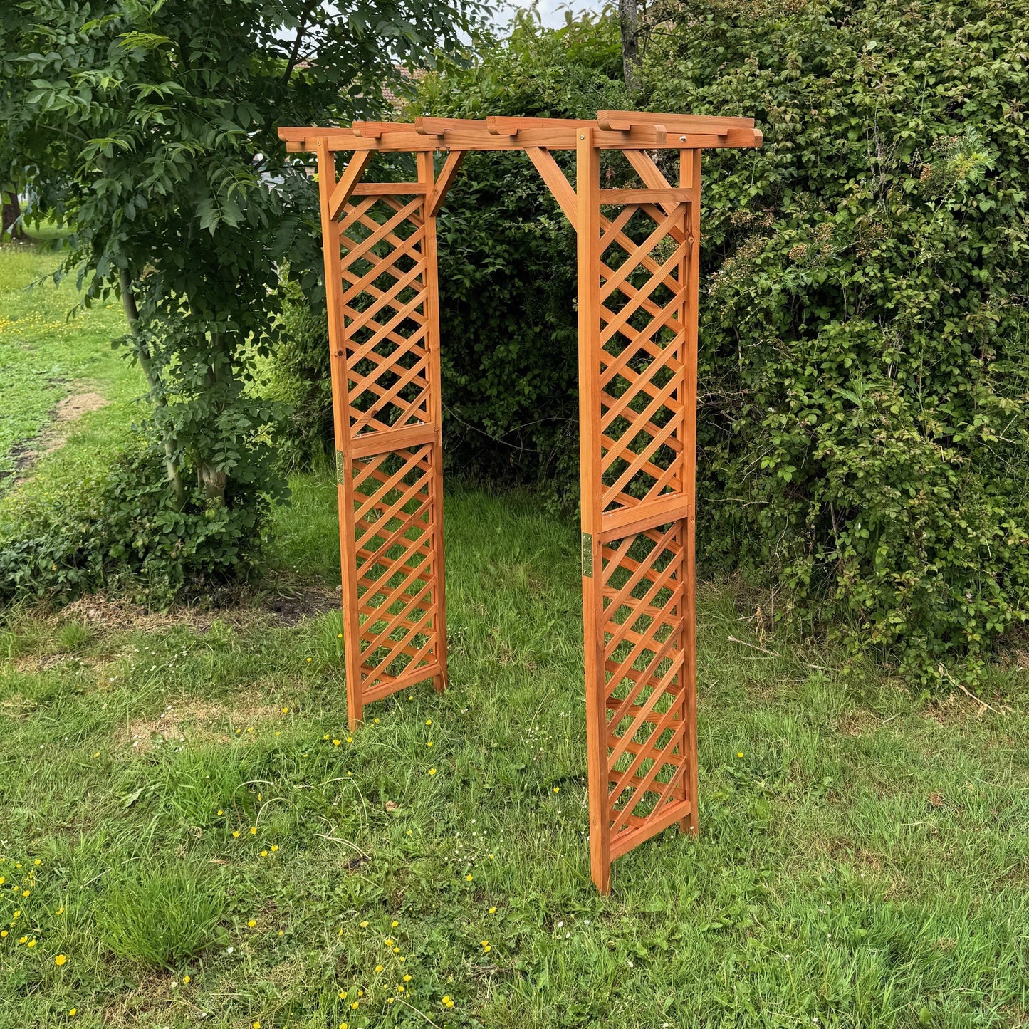 Wooden Garden Arch with Square Top (Tan)