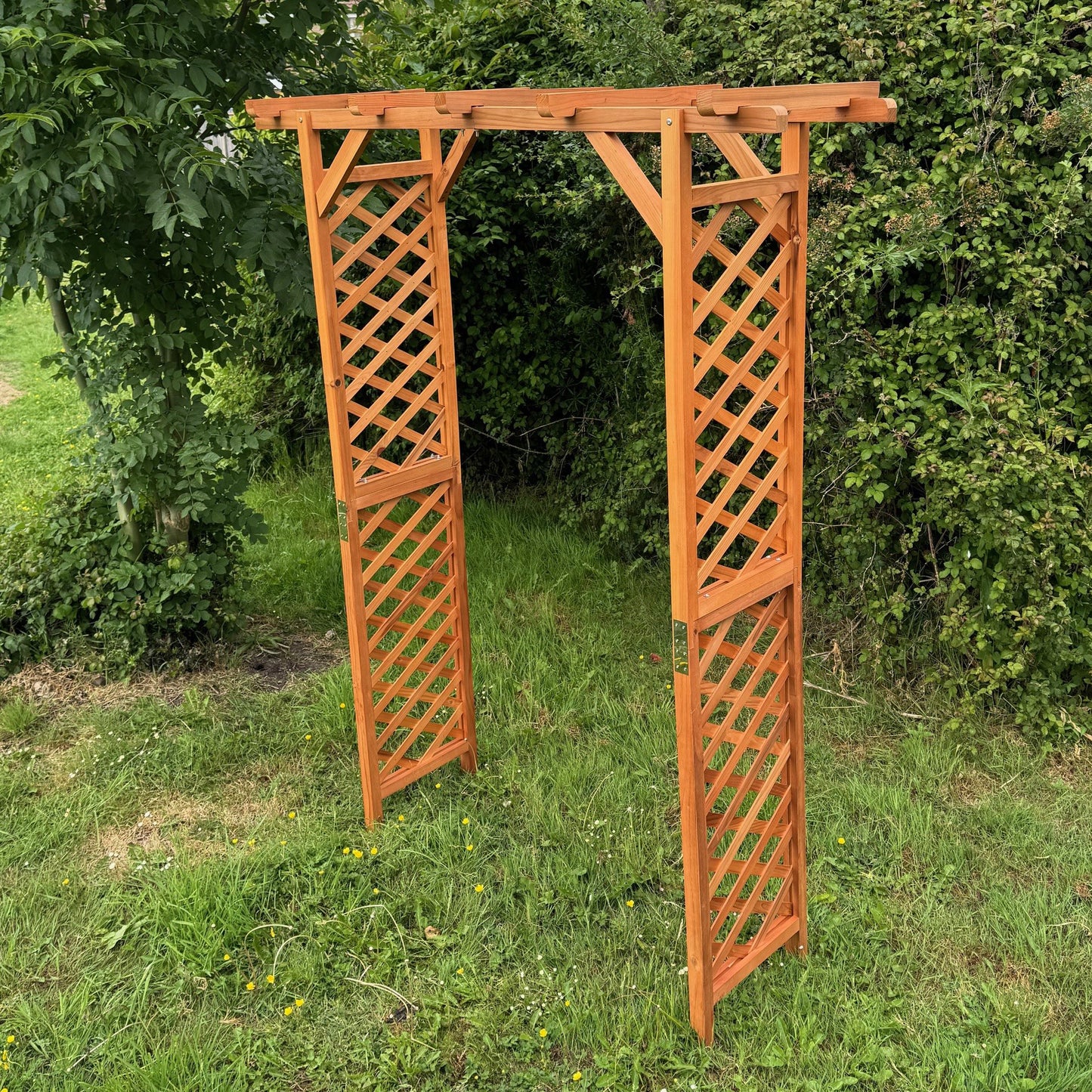 Wooden Garden Arch with Square Top (Tan)