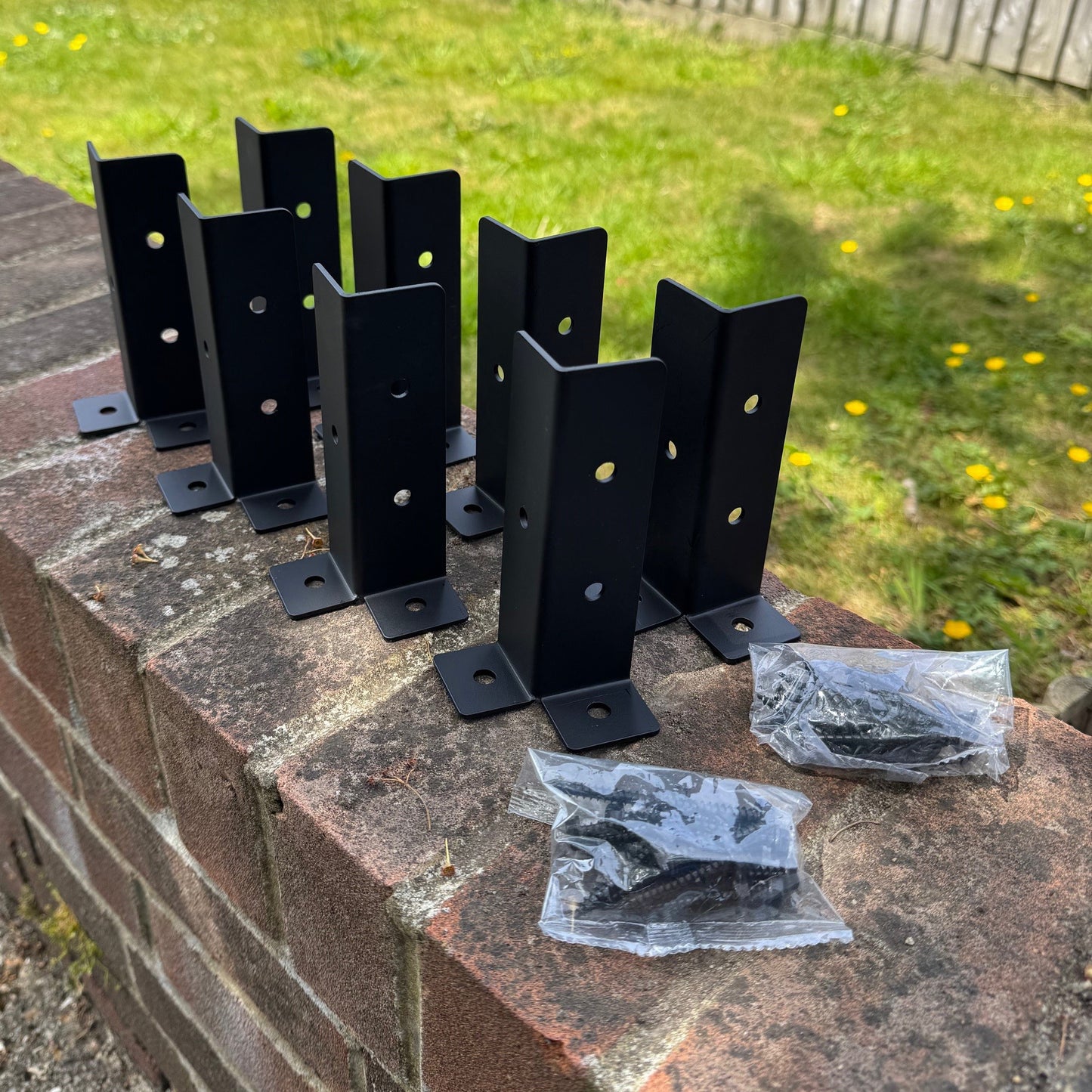 Surface Mounted Fence Post Support Brackets for Hard Ground (Pack of 8)