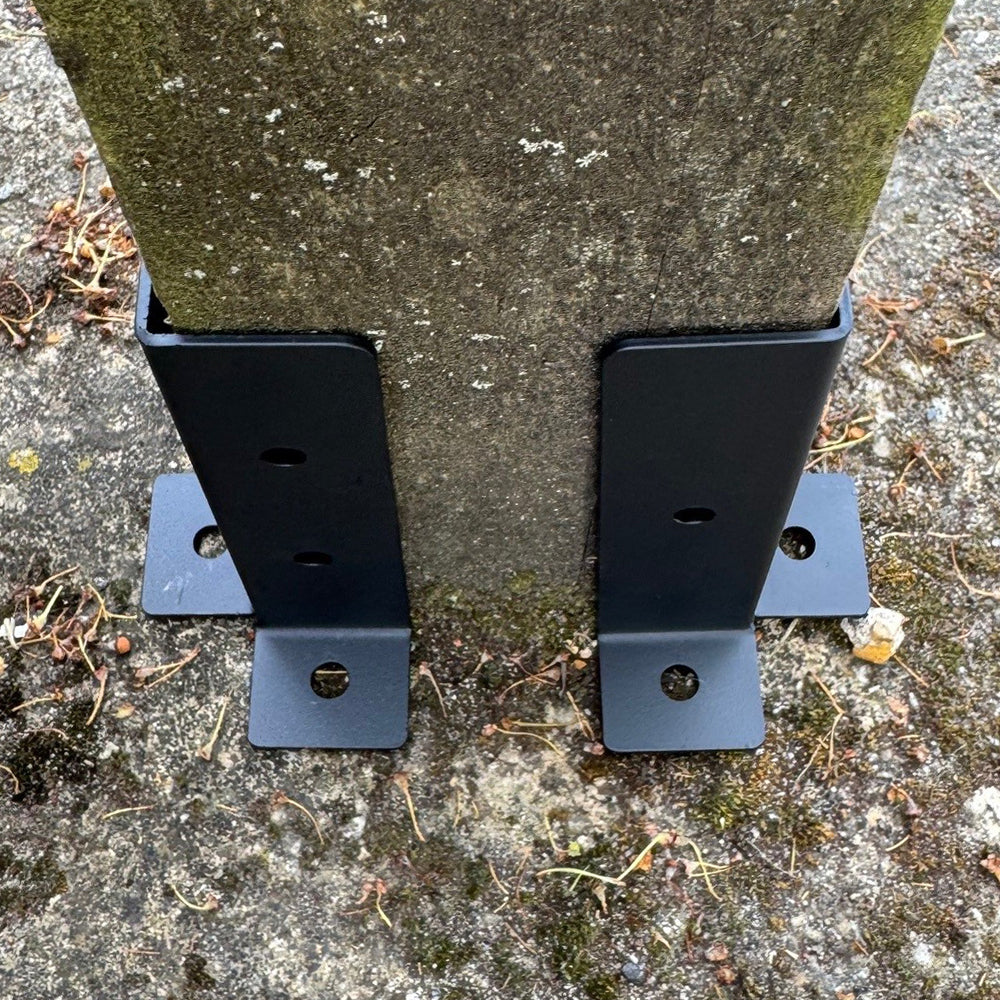 Surface Mounted Fence Post Support Brackets for Hard Ground (Pack of 8)