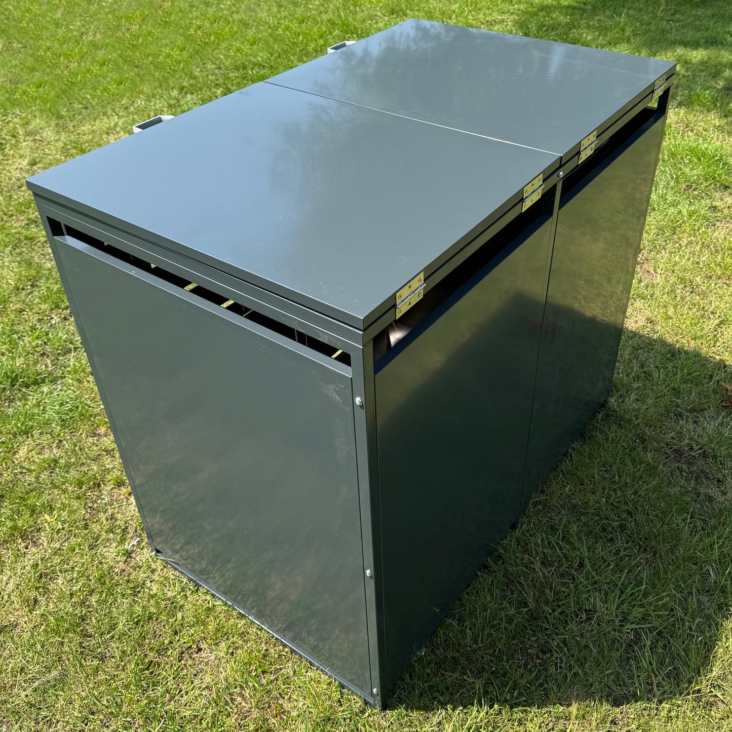 Metal Wheelie Bin Store in Dark Grey (Double)