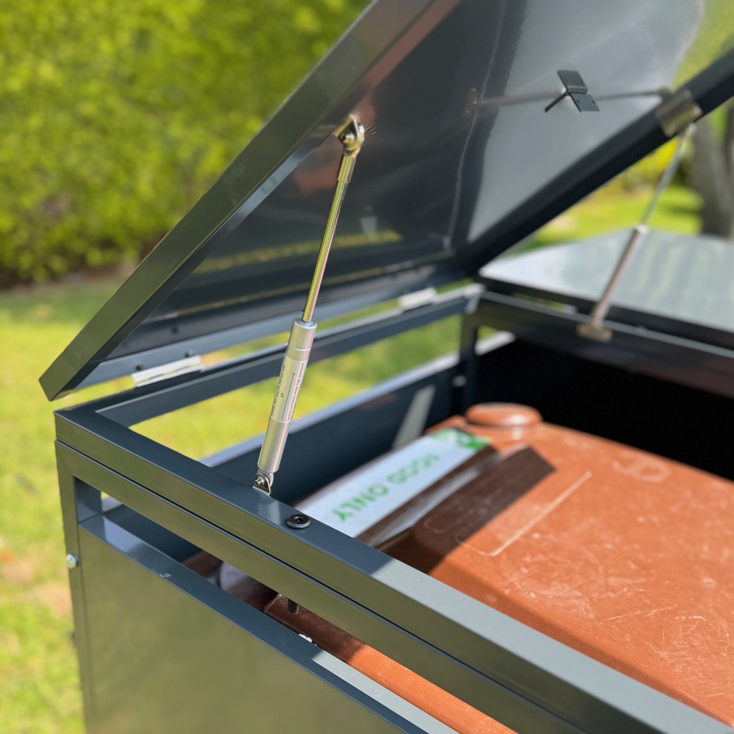 Metal Wheelie Bin Store in Dark Grey (Double)