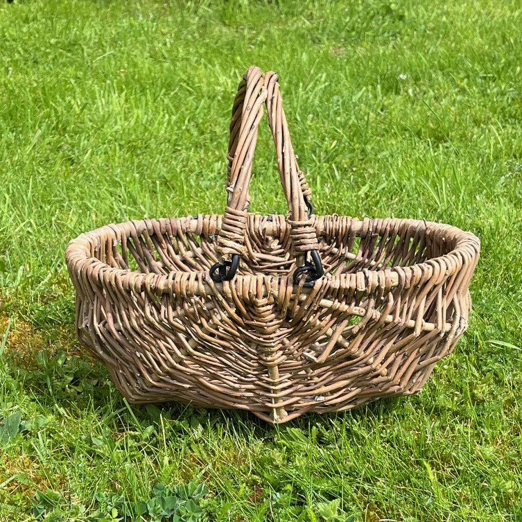 Petite Natural Willow Wicker Garden Trug Basket