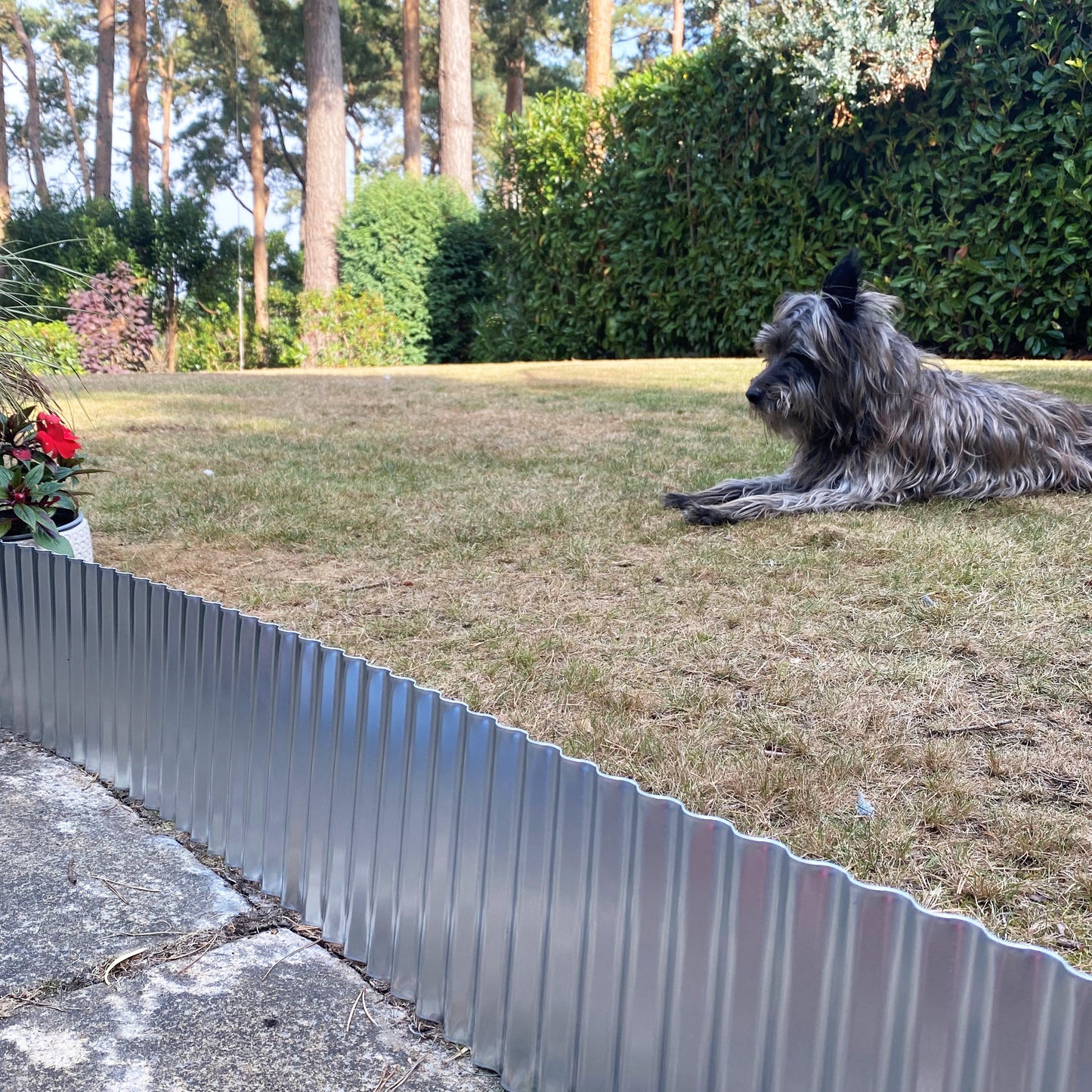 Galvanised Metal Corrugated Garden Lawn Edging (5m x 16.5cm)