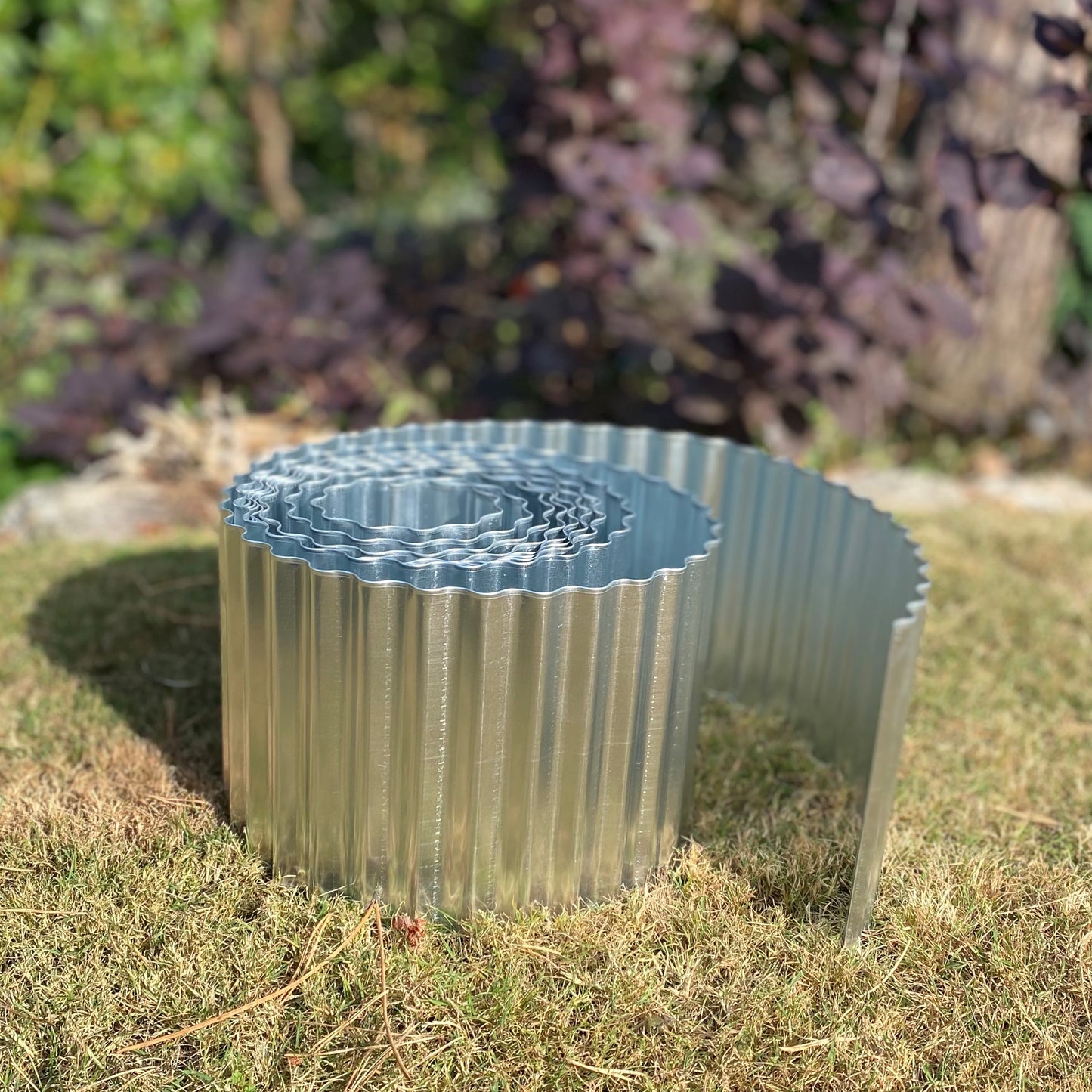 Galvanised Metal Corrugated Garden Lawn Edging (5m x 16.5cm)