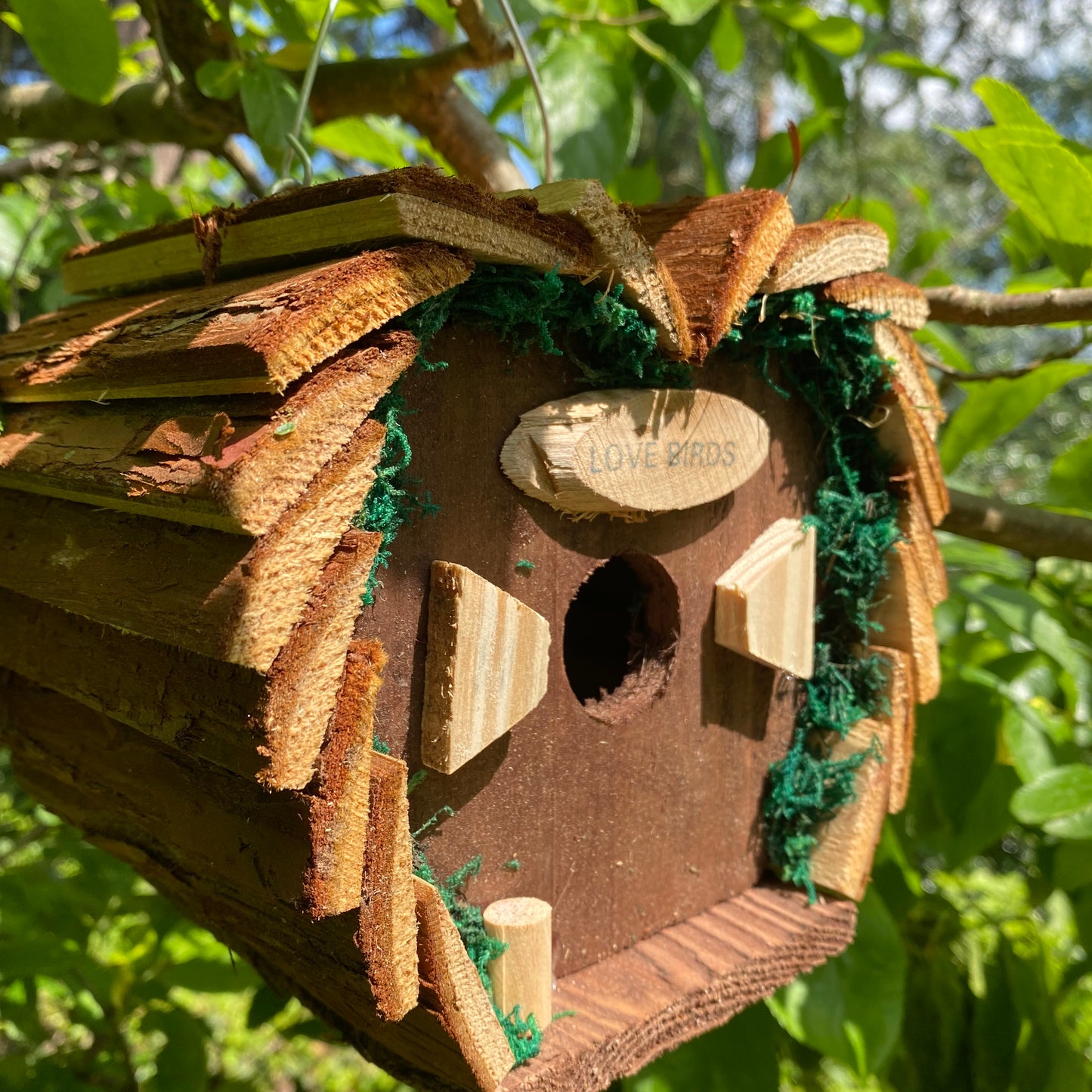 Hanging Wooden Love Bird Nest Box Birdhouses (Set of 2)