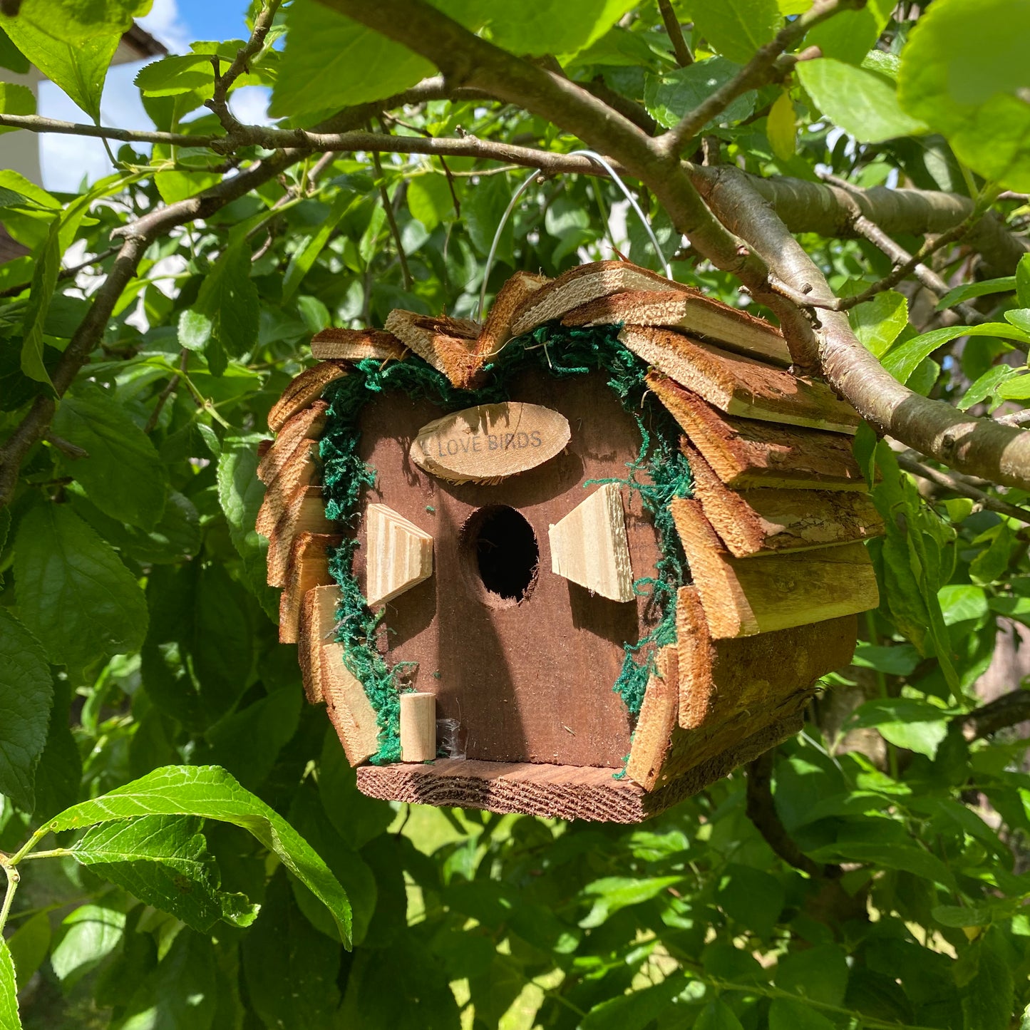 Hanging Wooden Love Bird Nest Box Birdhouses (Set of 2)