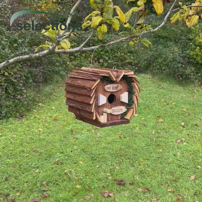Hanging Wooden Love Bird Nest Box Birdhouses (Set of 2)