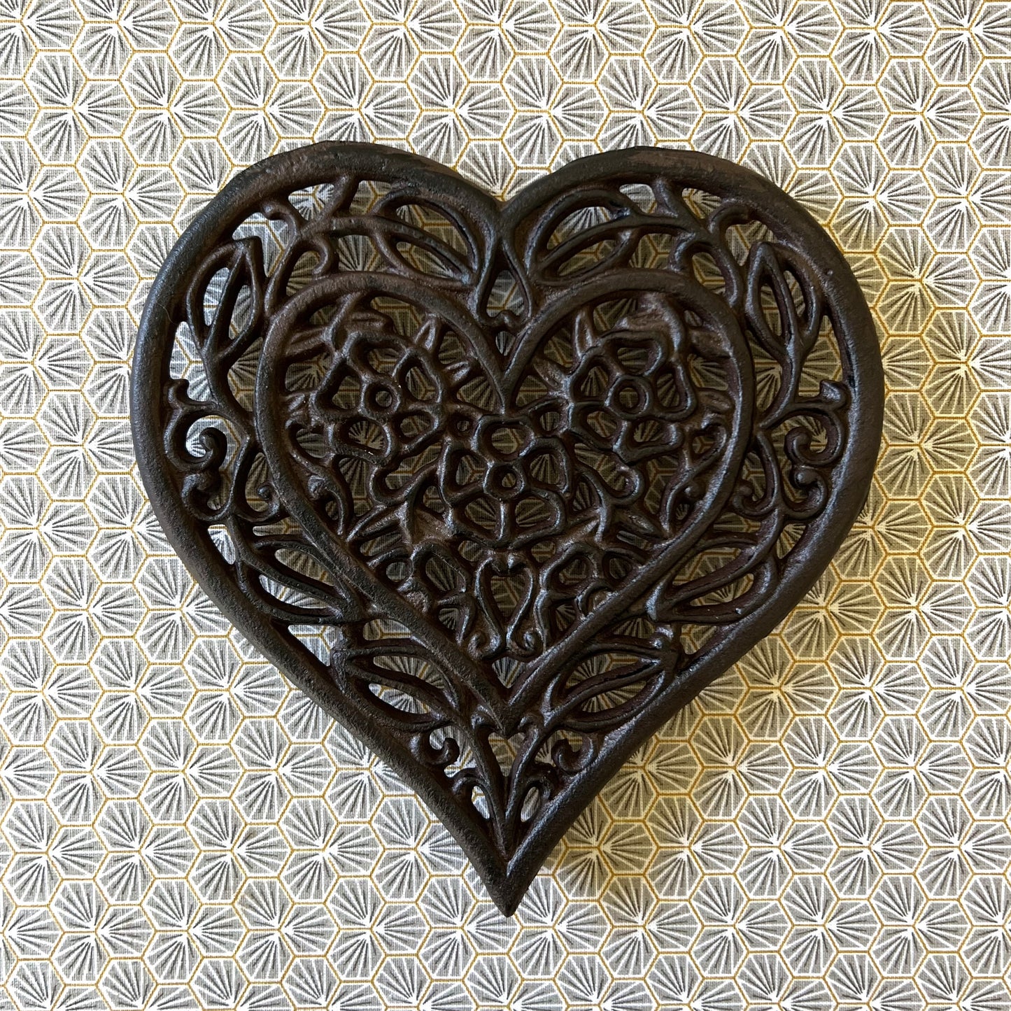 Cast Iron Heart Shaped Trivet