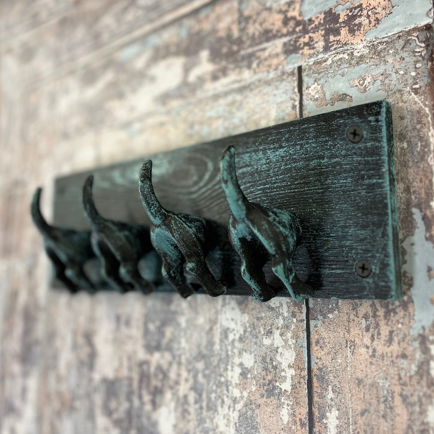 Cast Iron and Wooden Dog Tail Wall Hooks by Garden Selections