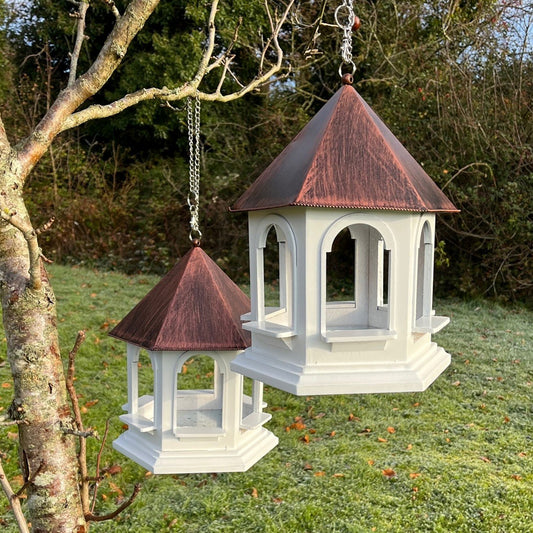 Rozel Hanging Bird Table with Metal Roof (Pack of 2)