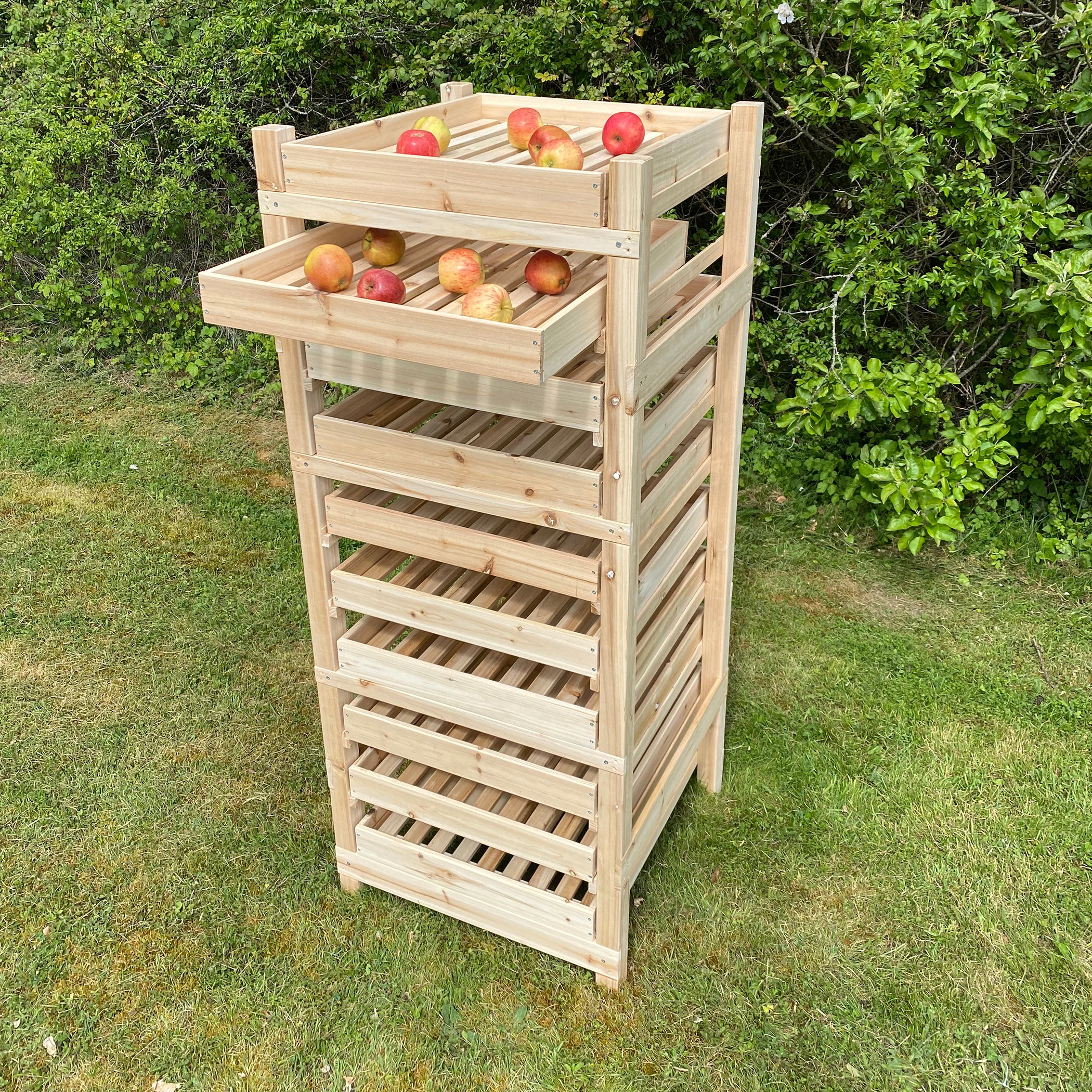 Traditional Wooden Apple Storage Rack 10 Drawer Selections