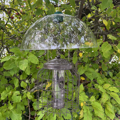 Heavy Duty Squirrel Proof Hanging Bird Seed Feeder & Plastic Baffle
