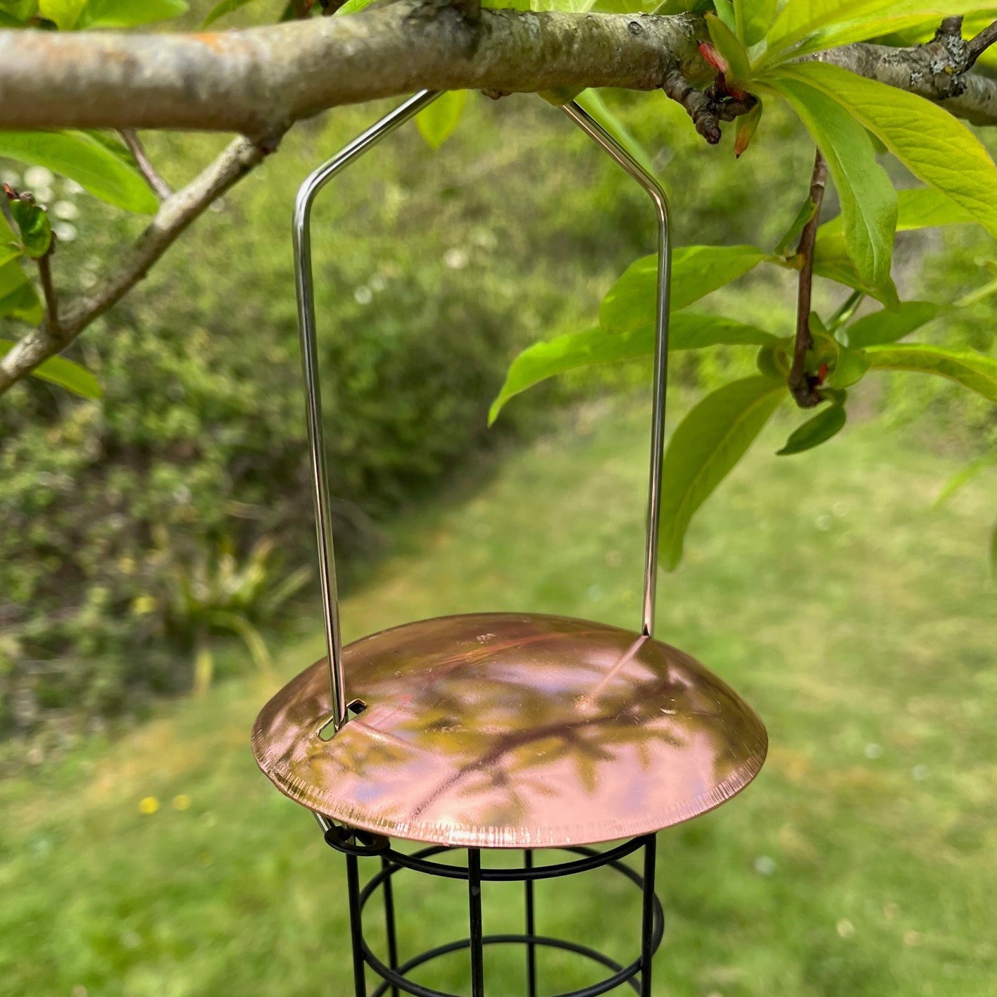 Large Copper Style Hanging Bird Suet Fat Ball Feeder