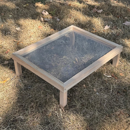 Wooden Ground Bird Feeder Seed & Nut Tray
