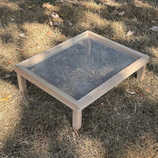 Wooden Ground Bird Feeder Seed & Nut Tray