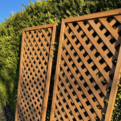 Wooden Framed Trellis Fence Panels (180cm x 60cm) - Pack of 2