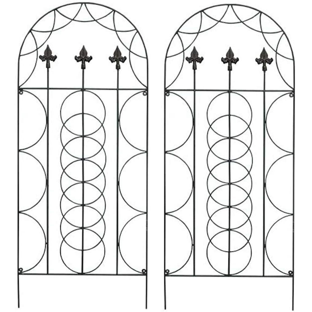 Fleur de Lys Design Metal Garden Trellis (120cm x 50cm) - Pack of 2