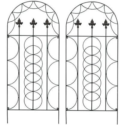 Fleur de Lys Design Metal Garden Trellis (120cm x 50cm) - Pack of 2