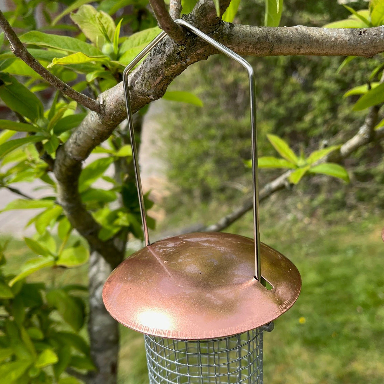 Large Copper Style Hanging Bird Nut Feeder