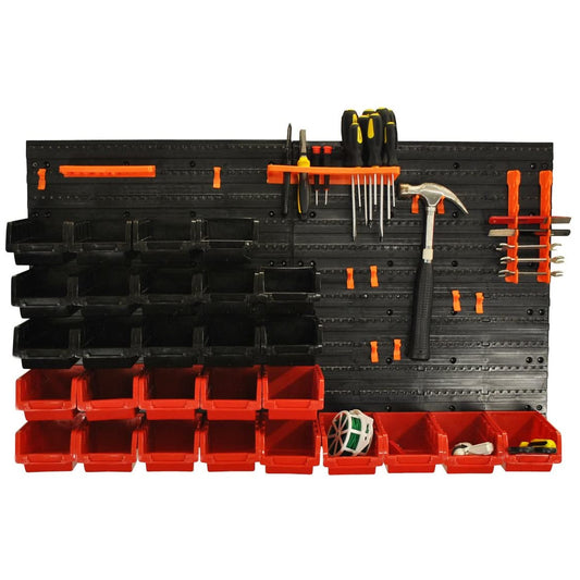Tool Wall Storage Rack Panel For Garden Sheds and Garages (44 Pieces)