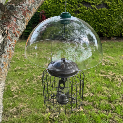 Heavy Duty Squirrel Proof Hanging Bird Seed Feeder & Plastic Baffle