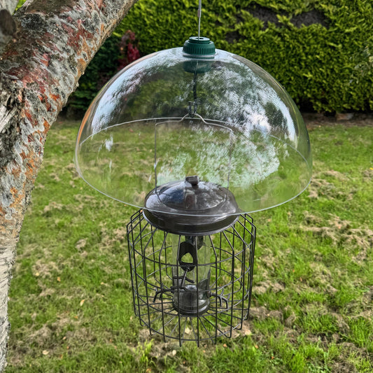 Heavy Duty Squirrel Proof Hanging Bird Seed Feeder & Plastic Baffle