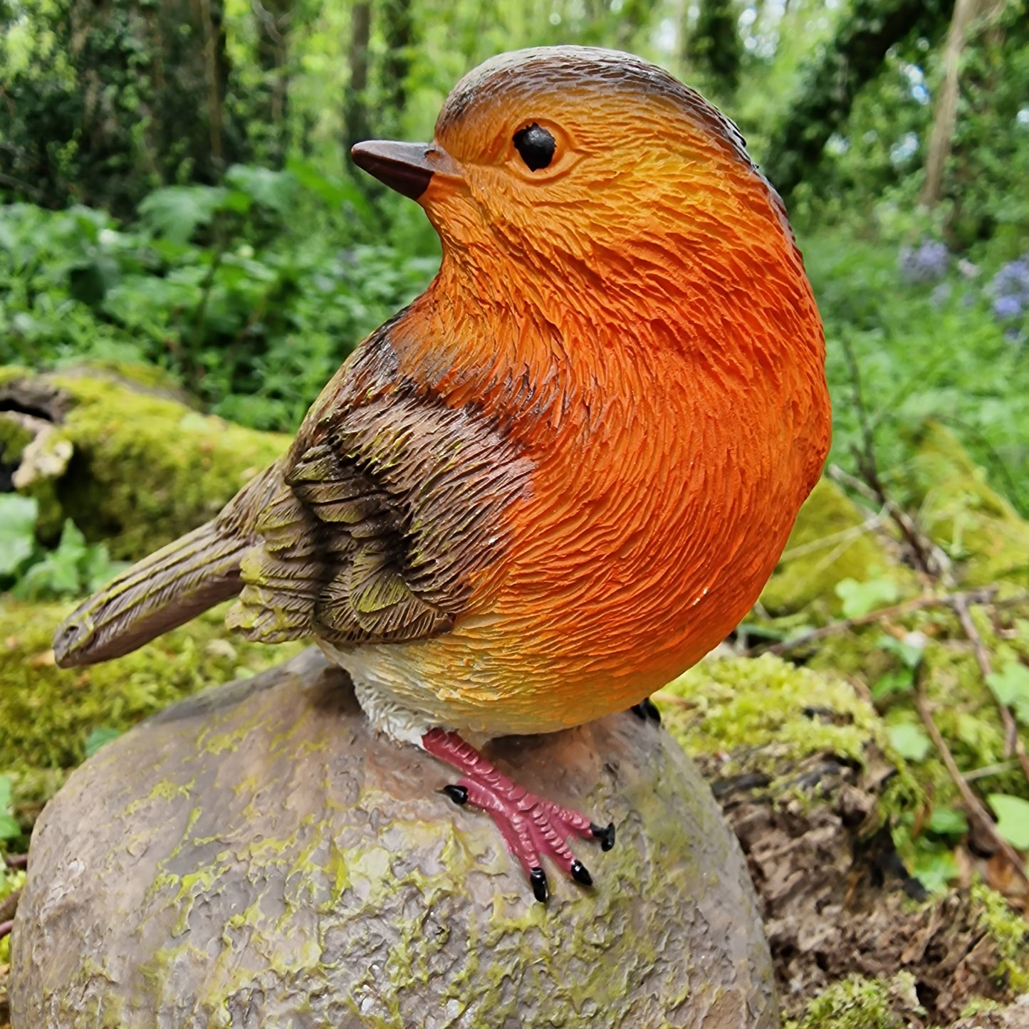 Robin on a Stone Resin Garden Ornaments (Set of 2)