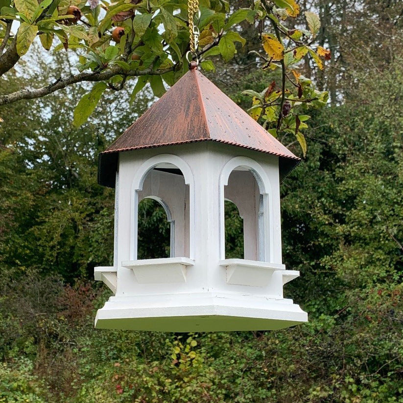 Factory Second - Rozel Hanging Bird Table with Metal Roof