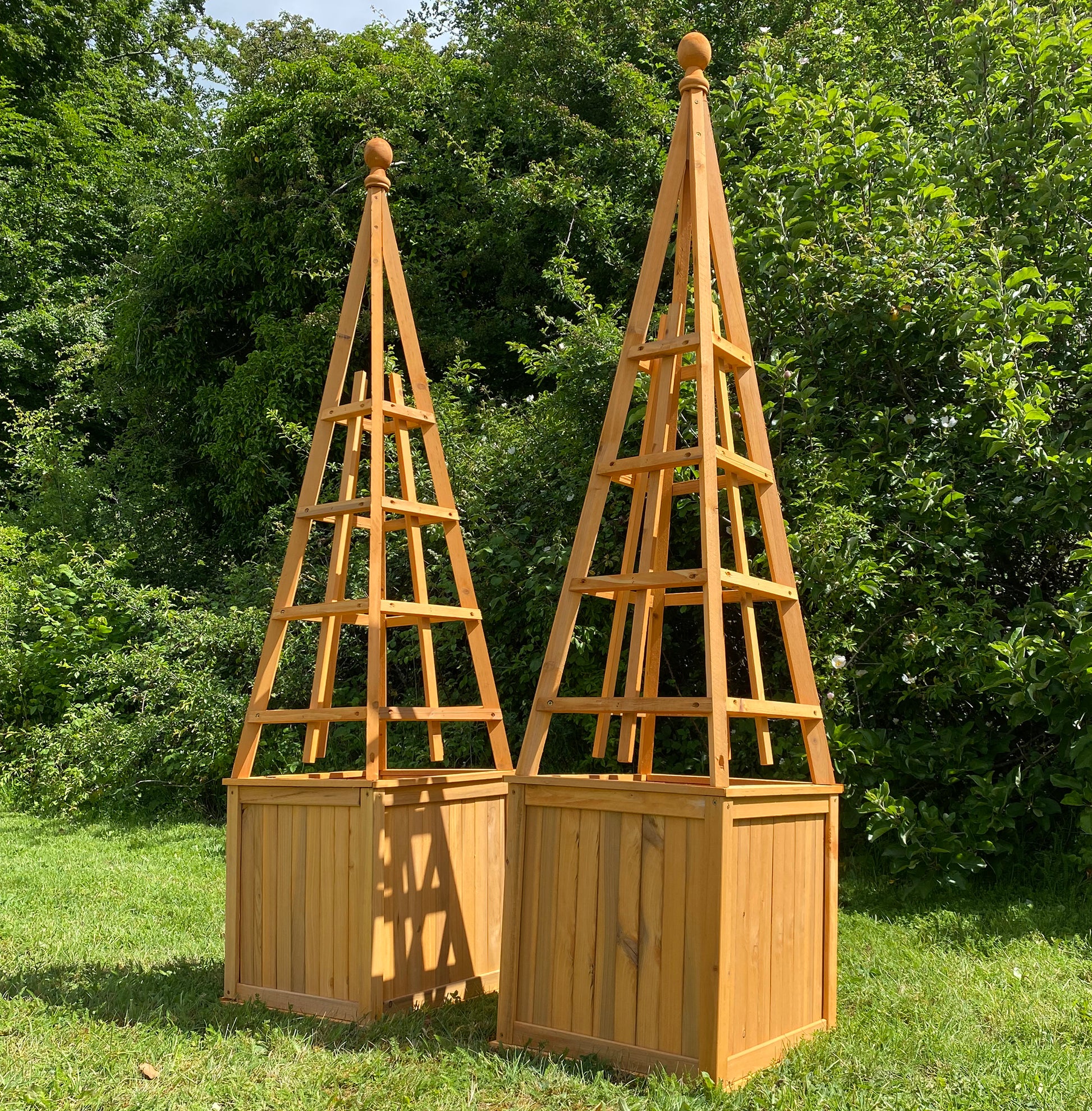 obelisk trellis wood Square Wooden Garden Obelisk Planter