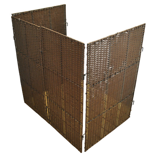 Rattan Effect Wheelie Bin Screen (Double)