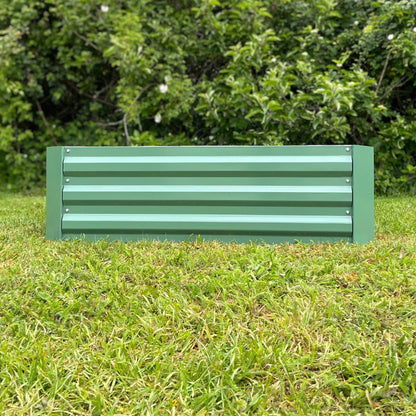 Set of 3 x Metal Raised Vegetable Beds in Green (100cm x 30cm)