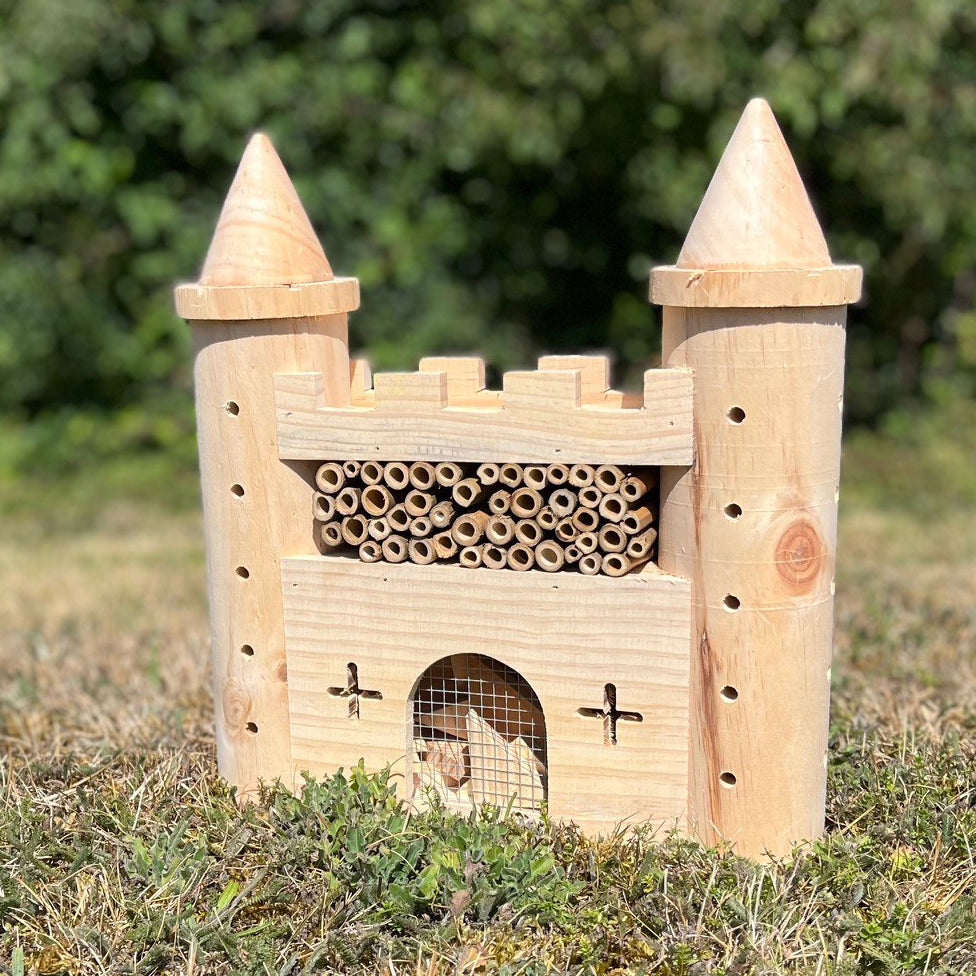Wooden Castle Fort Insect Hotel Habitat for Bees & Butterflies