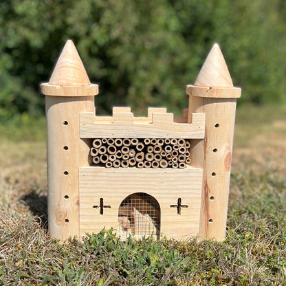 Wooden Castle Fort Insect Hotel Habitat for Bees & Butterflies